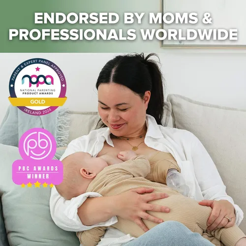 Vista 2 de haakaa Extractor de leche manual con juego de tapones de flores, bomba de mano de silicona Gen.2 con base de succión, libre de BPA