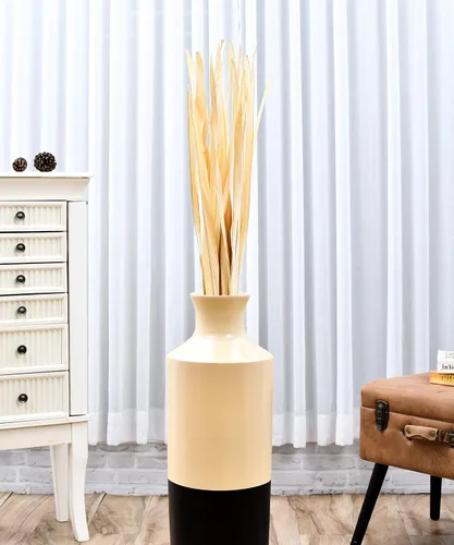 Vista 7 de Ramo de hojas de palmera secas Leewadee de color, rampo para vasijas de suelo, ramita de paja decorativa, paja natural y seca.