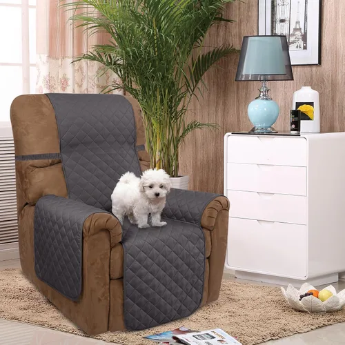 Vista 2 de U-NICE HOME - Fundas para sillas reclinables, reversibles, con correas elásticas, resistentes al agua, con acolchado de diamante, para proteger