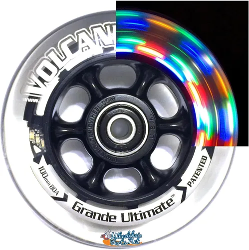 Vista 4 de Ruedas giratorias iluminadas en tamaño de 3", 4", 5" y 6" con cubo de 1" y rodamientos de 5/16" (3" x 1")