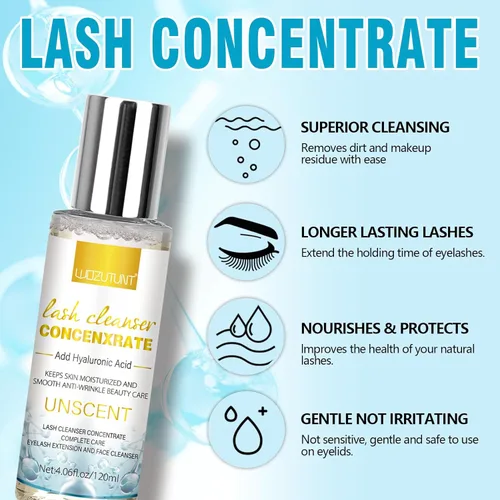 Vista 4 de 4.06 onzas líquidas de champú concentrado para extensiones de pestañas, limpiador de pestañas, concentrado de extensiones de pestañas, concentrado