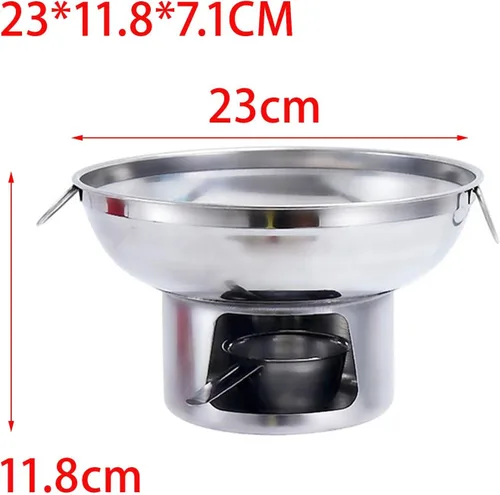 Vista 3 de Olla caliente china tradicional mini olla caliente utensilios de cocina al aire libre olla china pequeña olla caliente de acero inoxidable olla