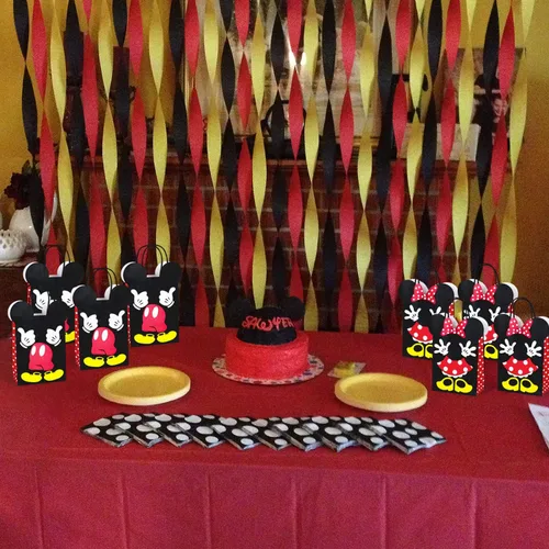 Vista 5 de MOAXMOA Paquete de 12 bolsas de papel de regalo para fiesta temática de cumpleaños con asa