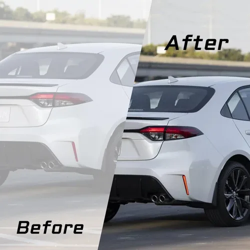 Vista 4 de Kit de luces LED de freno para parachoques trasero, luz de circulación diurna, lámparas de señal de giro secuencial dinámicas compatible con Toyota