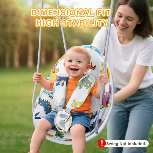Vista 4 de FEISIKE - Cojín de columpio para bebé, para exteriores, compatible con columpio de coco para niños pequeños de 6 a 36 meses, desmontable y lavable