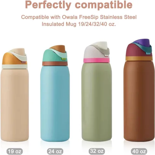 Vista 3 de 4 tapones de repuesto compatibles con Owala FreeSip de 24 onzas, 32 onzas, parte superior de la tapa de la botella de agua para Owala 19/24/32/40