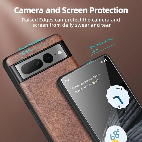 Vista 41 de X-level Funda para Google Pixel 7 Pro 5G, piel sintética de alta calidad, elegante, suave, TPU a prueba de golpes, funda protectora para Pixel 7 Pro