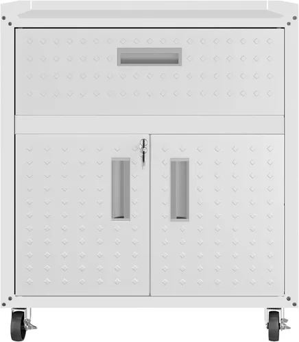 Vista 32 de Manhattan Comfort Colección Fortress Cofre de Garaje Móvil Cómodo y Duradero Excelente para Herramientas y Suministros, Gris Carbón Oscuro/Plateado