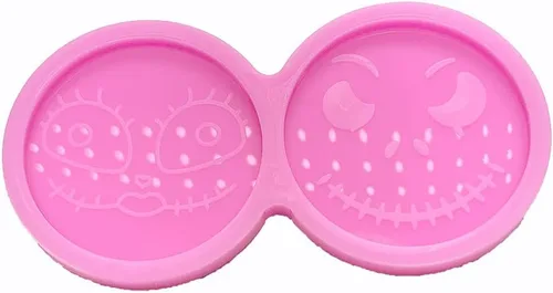 Vista 5 de Moldes de silicona con forma de cara divertida de Jack Clown para manualidades, llavero de bricolaje, molde de arcilla polimérica, colgante
