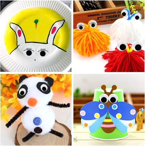 Vista 5 de 1210 piezas Googly Wiggle Eyes autoadhesivas, para manualidades, varios tamaños de 0.157 in a 0.984 in para bricolaje ZZYI