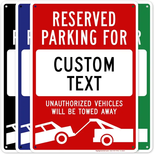 Señal personalizada de "No Parking", señales personalizadas de estacionamiento reservado para negocios, 10x14 pulgadas, metal de aluminio