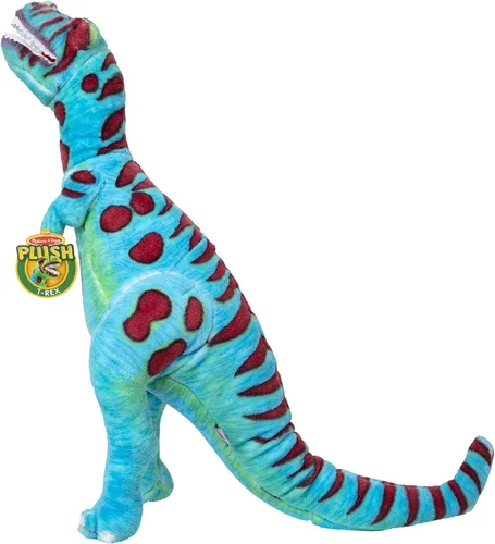 Vista 4 de Melissa & Doug T-Rex Dinosaur - Lifelike Stuffed Animal (Over 2 feet Tall) Giant Blue Stuffed T-Rex Plush Toy