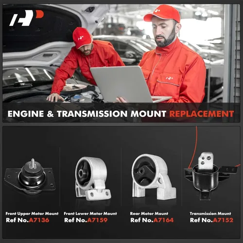 Vista 2 de A-Premium Juego de 4 piezas de montaje de motor y montaje de transmisión compatibles con Hyundai Accent y Kia Rio Rio5 2006 2007 2008 2009 2010 2011