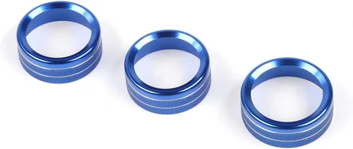 Vista 2 de JeCar - Cubierta de perilla de interruptor de aire acondicionado, de aleación de aluminio, compatible con Jeep Wrangler 2018-2023 JL JLU y 2020-2023