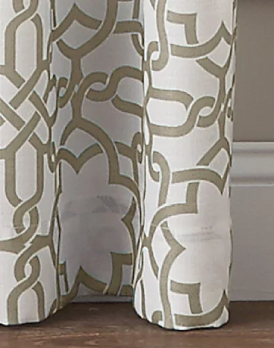 Vista 3 de CHF Lotus Harmony - Cortina con estampado geométrico, 63 pulgadas, lino