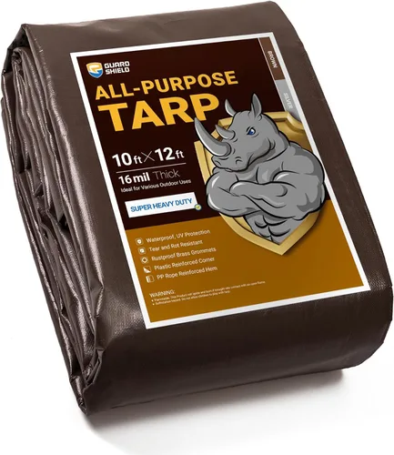 Vista 35 de GUARD SHIELD Lona de polietileno verde y plateado superresistente de 12 x 12 pies, impermeable, 5/8 pulgadas de grosor, resistente a los rayos UV