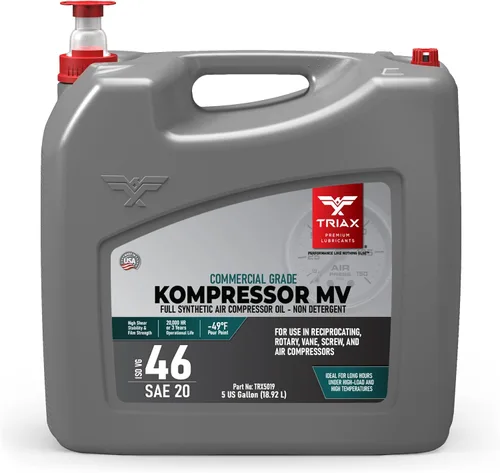 Vista 10 de TRIAX Kompressor MV 46 SAE 20, Aceite para Compresor de Aire Completamente Sintético, Multi-Vis para Rotativo, de Paletas, de Tornillo