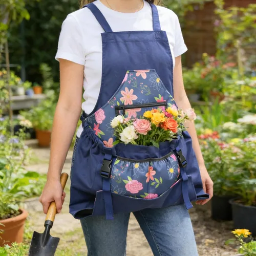 Vista 7 de Gardening Apron with Quick Release Pockets for Women and Men, Water Resistant Picking Pouch