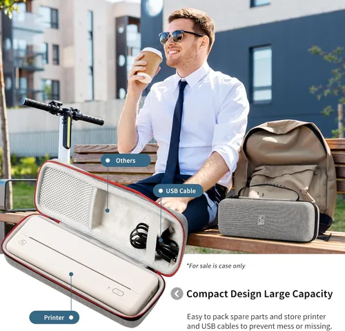 Vista 6 de HPRT Impresoras de viaje portátiles MT810 portátil llevar caso POOOLITECH A4 impresora térmica Rollx2