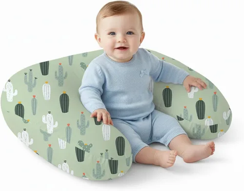 Vista 17 de Little Grape Land - Almohada de lactancia para bebés, de apoyo, alimentación con biberón, tiempo boca abajo, con funda lavable a máquina y relleno