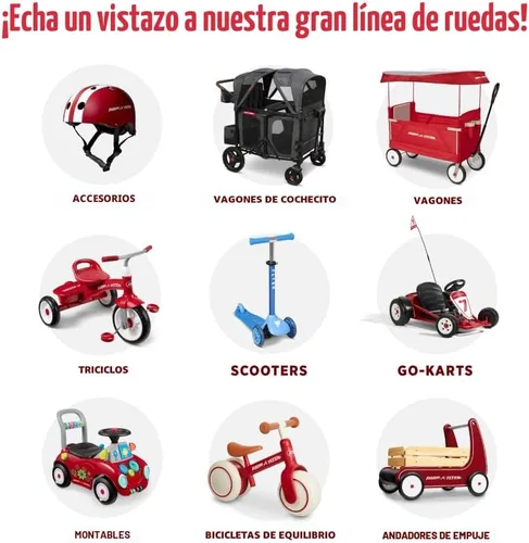 Vista 9 de Radio Flyer Pedal & Push Stroll ' N Trike - Triciclo, color rojo, de 1 a 5 años (exclusivo de Amazon)