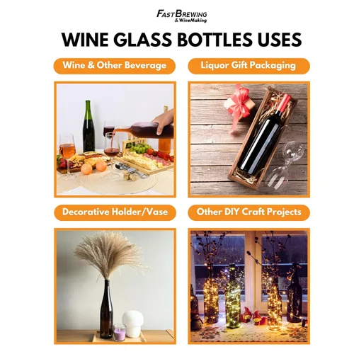 Vista 6 de FastRack - Botellas de vino de licor transparente Hock de 12.7 fl oz (paquete de 12) No incluye corchos W17 12.7 fl oz botellas de vidrio vacías