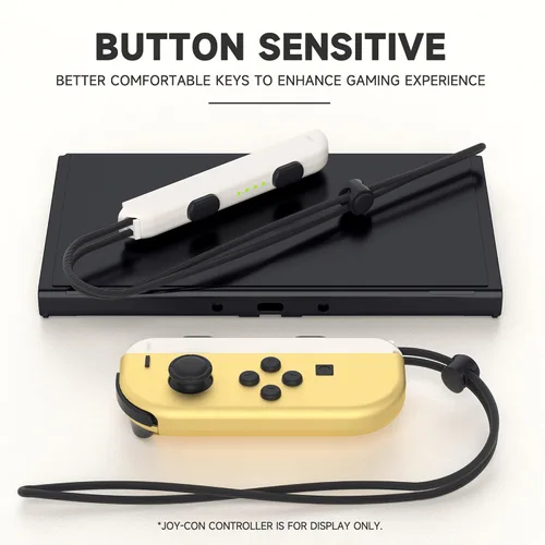 Vista 7 de Joycon Wrist Straps for Switch, Replacement for Joy Con Strap 4 Pack, Adjustable Switch Joycon Wrist Strap 2 Pair (Black and White)