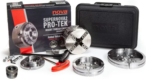 Nova 23108 Pro-Tek SuperNova 2 Juego de mandíbulas de madera con juego de mandíbula Pro-Tek de 2 pulgadas, juego de mandíbula de cuenco de 4