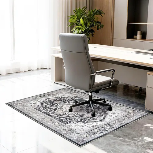Vista 16 de Alfombrilla de Silla de Oficina para Piso de Madera y Baldosas, Protector de Alfombra Antideslizante Bajo Escritorio de 36"x48" para Silla