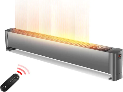 Calentador de radiador de aceite-Calefactor de zócalo Calentador de panel de zócalo eléctrico Termostato y temporizador/Radiador convector para