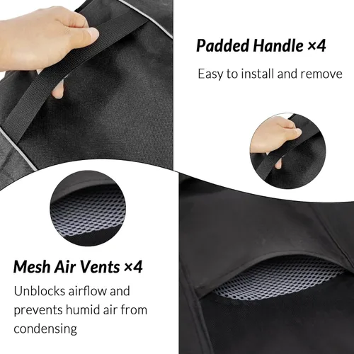 Vista 3 de YJHome Fundas de mesa para exteriores, impermeables, rectangulares, para muebles de patio, juego de mesas y sillas para exteriores, fundas