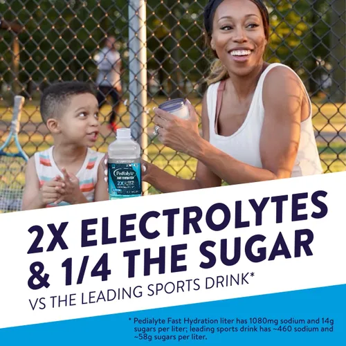 Vista 4 de Pedialyte Solución de electrolitos de hidratación rápida, bayas heladas, bebida de hidratación, 4 botellas, 1 litro cada una