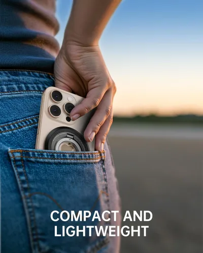 Vista 7 de SYNCWIRE - Soporte magnético con aro para MagSafe, 2 piezas, imán doble, rotación de 360 grados, agarre y soporte para teléfono, aro para dedo