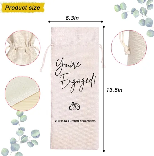 Vista 2 de Bolsa de vino de compromiso Regalo de compromiso Bolsa de vino de compromiso personalizada Regalo de compromiso para parejas Recién casados