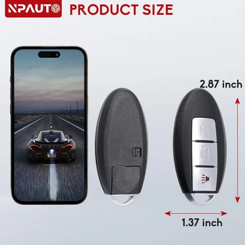 Vista 7 de NPAUTO Llavero de Repuesto Compatible con Nissan Rogue Pathfinder Versa 2007 2008 2009 2010 2011 2012, Control Remoto de Entrada sin Llave, Llaves