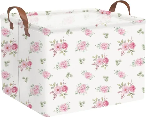 Vista 60 de FXOLCSHE - Canasta rectangular rosa de alpaca, canasta de lavandería impermeable plegable para guardería, canasta de juguetes para habitación