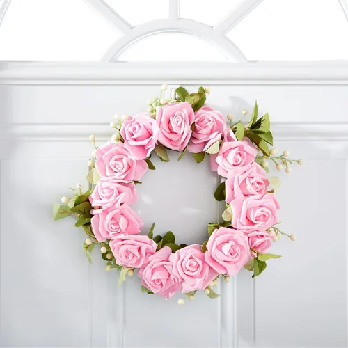 Vista 8 de Juvale – 100 unidades de rosas artificiales para decoración de bodas, baby showers, manualidades, 3 pulgadas