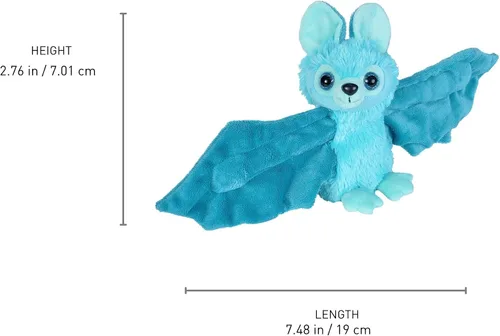 Vista 3 de Wild Republic Huggers Murciélago Azul de Peluche, Pulsera Abofeteadora, Juguetes para Niños, 8 pulgadas