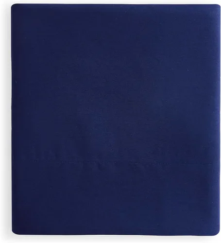 Vista 14 de Linen Closet Sábana bajera ajustable de 100% algodón solamente - Tamaño Full, azul - Tejido de percal nítido, fresco y transpirable, bolsillo