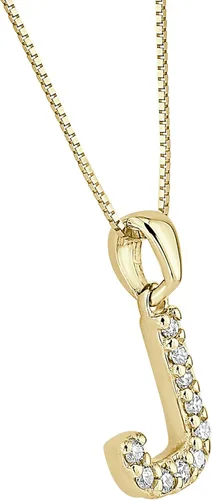 Vista 2 de Collar colgante con letra inicial de diamantes en oro amarillo de 14k (110 quilates) 18 pulgadas