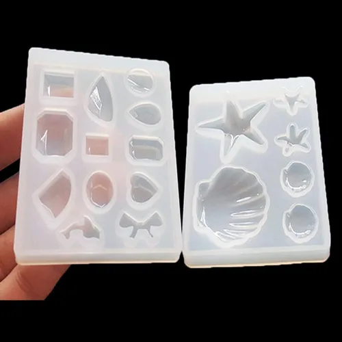 Vista 7 de Molde de silicona de concha de estrella de mar de delfín de diamante, para dulces, chocolate, pastel, magdalenas, decoración, arcilla de resina
