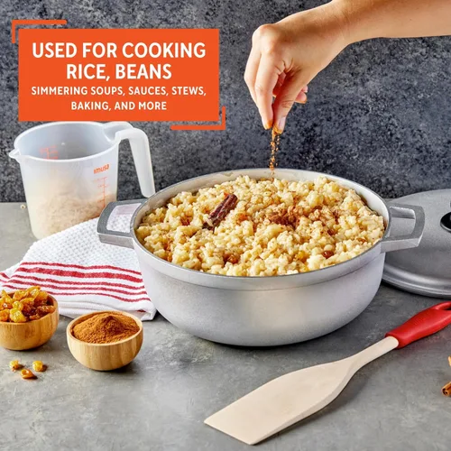 Vista 6 de IMUSA Caldero - Olla con tapa de aluminio de 2 cuartos de galón, aluminio fundido, perfecta para servir grupos pequeños, asas remachadas, fabricada