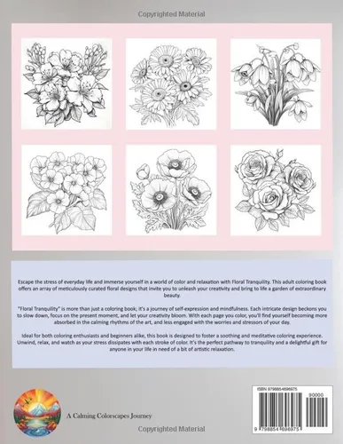 Vista 2 de Floral Tranquility An Adult Coloring Adventure for Relaxation and Stress Relief