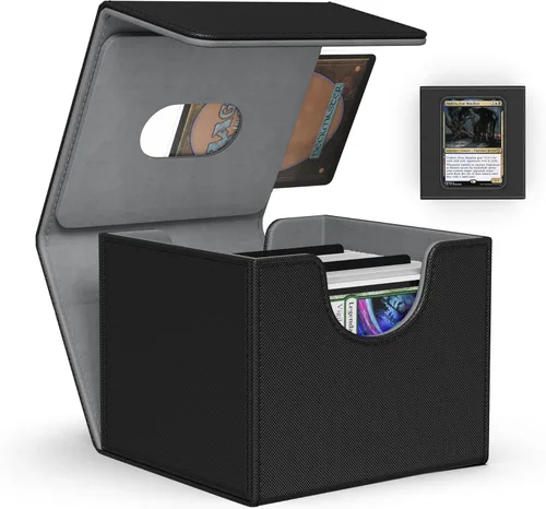 Vista 44 de Caja de almacenamiento de cartas ZLCA para cartas de intercambio, caja de cubierta de baraja MTG Commander con capacidad para más de 120 cartas