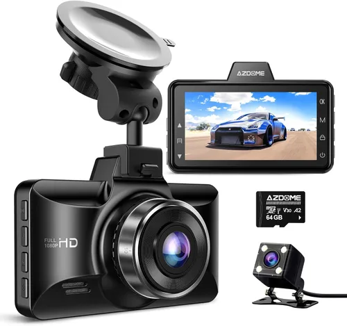 Vista 10 de AZDOME M01 Max UHD 4K Cámara de salpicadero delantera y trasera, Wi-Fi integrado, tarjeta de 64GB gratuita, control por aplicación, cámara