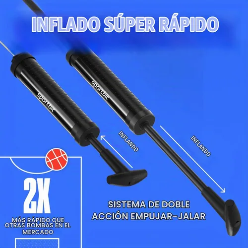 Vista 4 de Push & Pull Inflating System, Hand Pump for Basketball, Volleyball, Soccer & Football, Court & Gym Ready