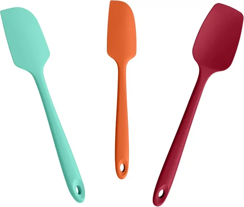 Vista 15 de Raspadores de espátula de silicona de 3 piezas: Doosu 600°F resistentes al calor de grado alimenticio para cocina, sin BPA, herramienta de cocina