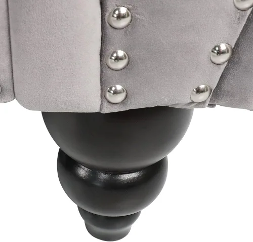 Vista 3 de ORRD Sofá Chesterfield, moderno sofá de terciopelo copetudo de 3 plazas con brazos de desplazamiento y cabeza de clavos para sala de estar