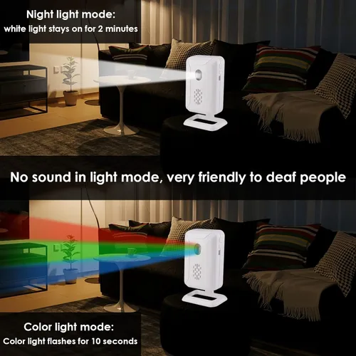 Vista 3 de Greencycle Timbre con sensor de movimiento, timbre de puerta para negocios al entrar, campana de entrada de puerta de tienda, alerta de entrada