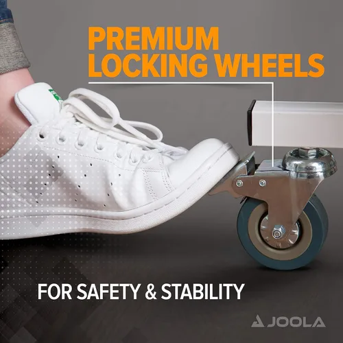 Vista 4 de JOOLA Rally TL - Mesa de ping pong profesional de MDF para interiores con abrazadera rápida y red de tenis de mesa y poste – 10 minutos de fácil